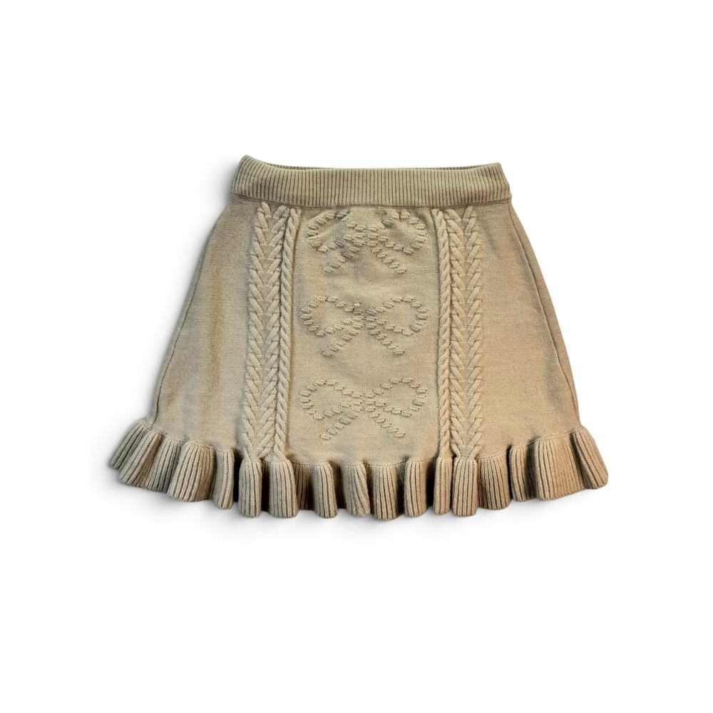 MABLE Autumn Bow Cable Knit Ruffle Matching Set - Picture 6 of 12